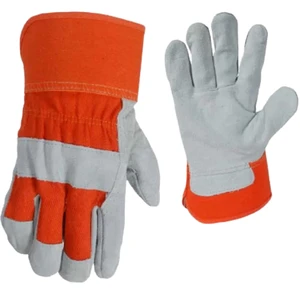 Genuine Cowhide Leather Welding Gloves Anti-Spark Insulated Lining Reinforced Palm Non-Slip Safety Gloves For Welding Metal Work