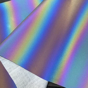 High Visibility Symphony Tc Material rainbow Reflect Fabrics Holographic Reflective Fabric for Fashion Garments