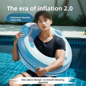 Circleqi kids inflatable swimming ring double-layer pvc adult thickened adult with handle sports outdoor lifebuoy
