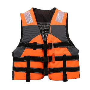 Custom Adult Red Life Jacket Floating Vest Lightweight Water Safety Life Saving 150N Reflective Wear-resistant EPE Foam