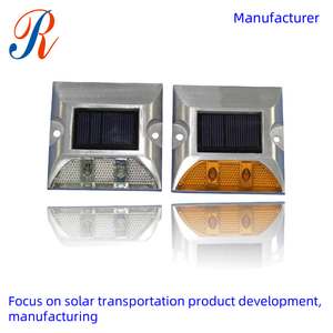 Solar-powered Traffic Safety Light Road Reflector Cat's Eye Road Lamp IP68 Rating Red/Blue/Yellow/Green LEDs Die-cast Aluminum