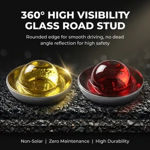 CE Certified Tempered Glass Cat Eye Road Stud with Passive Reflective 360 Full Reflection for Highway Safety