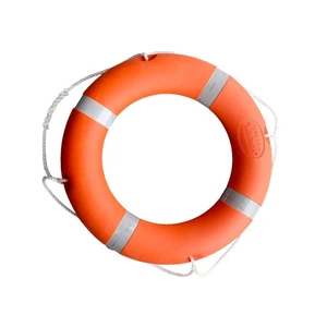 4.3kg HDPE SOLAS Marine Life Buoy-Orange 180N Buoyancy With Reflective Tape & Lifeline (IMO MSC.81(70) Certified)