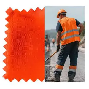 High Visibility Fluorescent Breathable Dyed Orange 58gsm 210T Very Lightweight 100% Polyester Taffeta Fabric for Girls' Safety