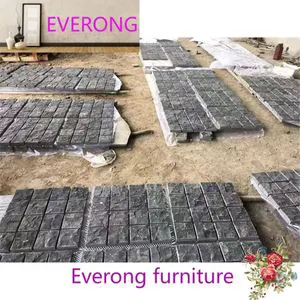 Custom Black Flame Basalt Andesite Outdoor Paving Cobble Stone Product Chinese Supplier