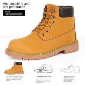 Cross-border High-top Labor protection Shoes Men's Anti-smashing Anti-puncture Safety Shoes Non-slip Wear-resistant Work Shoes