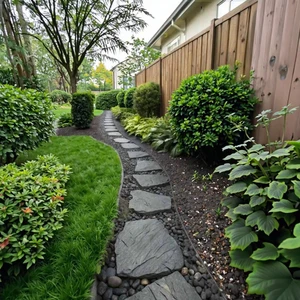 Antique Exterior Landscaping Split Face China Black Natural Stone Curbing Walkway Stepping Stone