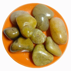 Professional Sales of Yellow Polished Pebbles for Paving Roads in Parks and Gardens