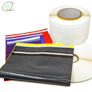 Pearl Film 12mm 15mm Cargo Cover Tape Courier Bag Permanent Sealing Tape With Finger Lift Easy Peel Off Film