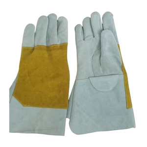 Heavy Duty Cowhide Leather Welding Gloves Heat Resistant Anti-Scald Reinforced Palm Safety Working Gloves for MIG/TIG Welder