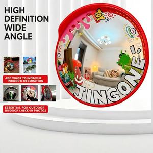45cm Indoor Round Convex Mirror 180 View PC Material Wall Mirror 1 Piece From Zhejiang for Traffic Safety Parking Garage & Decor