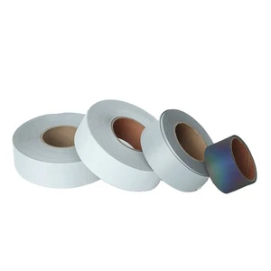 Alsafety Factory Sew on Reflective Fabric Tape Washable Silver TC Reflective Fabric for Garments