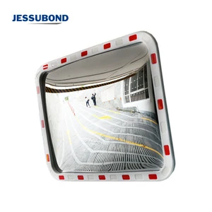 Shatterproof Anti-theft Convex Mirror with Red White Reflective Tape for Traffic Security & Blind Spot Reflective Mirror