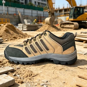 SOLID STONE CE Certified Men's Safety Shoes Anti-slip Anti-puncture Steel Toe Slip Resistant Work Shoes for Warehouse Logistics