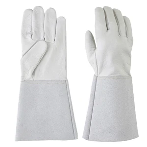 Premium Heavy-Duty Goatskin Split Leather Tig Welding Gloves Cotton Lined Molten Metal Splash Protection Wear Resistant Gloves