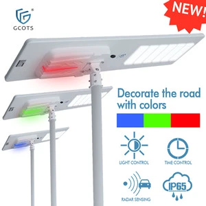 All In One Aluminum Casing With Colored Decorative Indicator Light Strip Solar Street Lights Outdoor Waterproof For Attractions