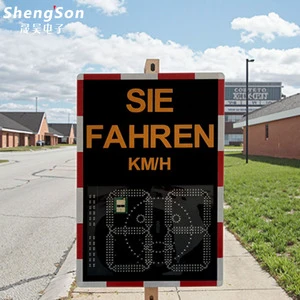 Outdoor Solar LED Traffic Sign Stainless Steel 600x900mm Prismatic Red/Green Visual Alert Fourth Grade Reflective Film for Speed