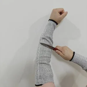 13 Gauge HPPE Shell Knitted Long Sleeve Anti Cut Level 5 Protection Arm Sleeves with Thumb Holes