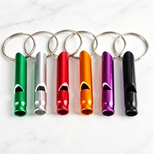 Hot-selling Zinc Alloy Survival Whistle Creative Keychain, Suitable for Outdoor Camping and Hiking, Customizable Wholesale