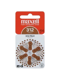 High Quality Maxell PR41 (312) 6BS Zinc Air Button/Coin Hearing Aid Battery 1.45V Eco-Friendly for 16 Channels Elderly Loss