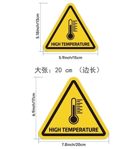 PVC Triangle High Temperature Sign Production Equipment Safety Warning Sticker Safety Warning English Sign Label