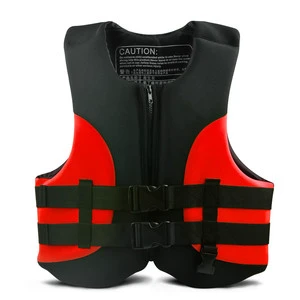 Ruijunhong Factory Wholesale Hot Sale 150N Neoprene Red Life High Visibility Vest for Water Safety