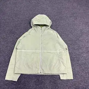 Custom Reflective Oversized Boxy Full Zip Up Lined Nylon Polyester Hooded Hoodie Lightweight Streetwear OEM Manufacturer