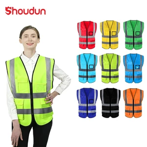 High Visibility Professional Reflective Safety Vest Jacket High Visibility Work Safety Reflective Clothing With Pockets