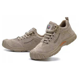 Men's Pigskin Leather Welder Safety Shoes Steel Toe Anti-smash Puncture Resistant Work Boots Summer OEM Factory