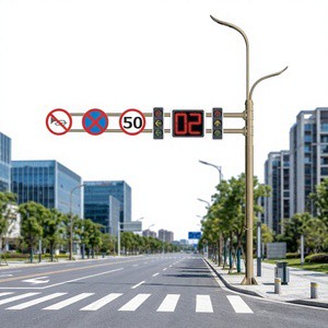 Smart City All-in One Traffic Pole AI Camera Traffic Signal Light Variable Message Sign Intelligent Road Safety Integrated Pole