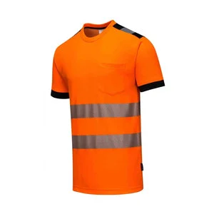 High Visibility Short Sleeve Reflective Breathable Safety Shirt Quick Dry for Warehouse Work and Fire Protection
