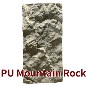 PU Mountain Rock Stone 3D Polyurethane Fireproof Waterproof Panel For Villa Exterior Landscape Wall-Modern Design