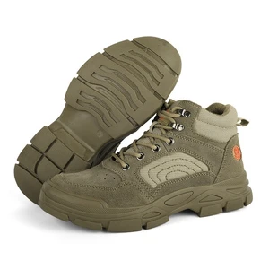 Men Work Safety Shoes Anti-puncture Suede Leather Anti-Stab Working Foot protection Steel Toe Safety Shoes