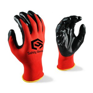 CHUANGYING Protective Nitrile Safety Gloves En388 Construction Nitrile Palm Gloves Glove Of Building