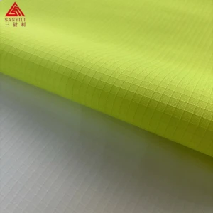 Ripstop Polyester Fluorescent Jacket Oxford Fabric Hi Vis Waterproof TPU Lamination for Outdoor Reflective Clothing