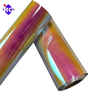 22 Micron Self Adhesive Red Blaze Dichroic Iridecent Film for Acrylic Glass Building and Fairy Wings