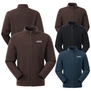 Custom Logo Outdoor Workwear Uniform Sweatshirts Anti-Static Polar Fleece Stand Collar Warm Hiking Camping Men's Jacket Coat