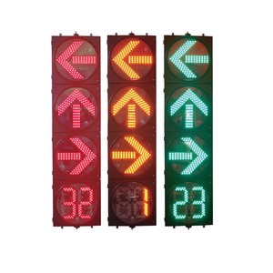 Manufacturer Customized LED 3-color Traffic Light 400mm/300m Arrow Light Countdown Red Yellow Green Traffic Light