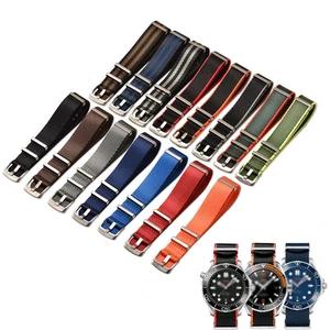 18mm 20mm 22mm 24mm Premium Canvas Nylon Watch Strap Seatbelt Striped Watch Bands For Omega Replacement Wristband