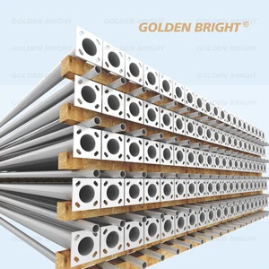 Golden Bright GB-Solar Street Light Pole 4m To 12m Galvanized Steel Single Double Arm Lamp Post For Public Lighting