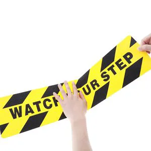 Sandy Surface Anti-Slip Warning Tape Single-Sided Anti-Slip Sticker Caution Watch Your Step Warning Tape 15*60cm Factory Supply