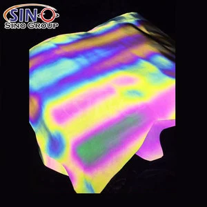Super Flash Rainbow Colorful Fashion Coat Clothing Jacket Shoes Bag T-shirt Cotton TC Polyester Material Reflective Fabric Rolls