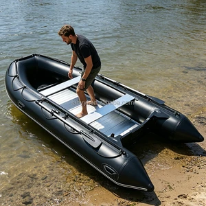 Hailebao 4m Aluminum alloy floor Inflatable Assault Boat Rescue Speedboat Life Raft Fishing Drifting Boat Emergency Lifeboat