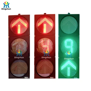 200/300/400mm High Bright Mains Powered LED Traffic Light PC Material Engineer Grade Waterproof Road Traffic Signal Lamp for