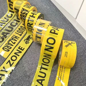 PE Warning Tape Printed Warning Line Yellow Background Black Cordon Series Safety Line Non-Glue Disposable Ground