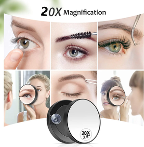 Good Quality Beauty Use Round 20X Magnifying Glass for Acne Pores and Blackheads with Suction Cup for Portable Use Makeup Mirror