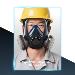 Industrial Full Face Gas Mask W/ Activated Carbon Filter - Chemical Respirator For Organic Vapor, Spray Paint Fume Protection
