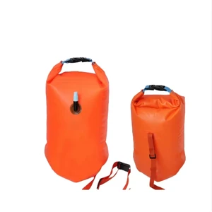 Inflatable Open Water Swim Buoy, Portable PVC Safety Float Bag With Buckle For Swimming