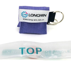 Wholesale Manual CPR Face Mask Keychain Personal Rescue Shield Resuscitator Pockets First-Aid Devices CE Certified PVC Face