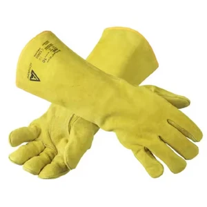 Ansell 43-216 Welding Gloves En 388 Yellow Cow Leather Heavy Duty Cow Leather Safety Cuff Welding Gloves